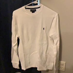 White Long Sleeve Polo Shirt